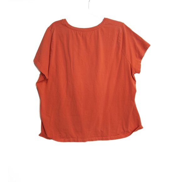 Mossimo Womens 2X Rust Orange Short Sleeve Top With Knot Detail - Picture 6 of 10